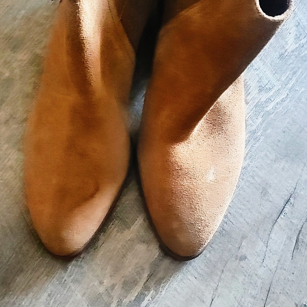 Franco Sarto Camel Suede Ankle Booties
